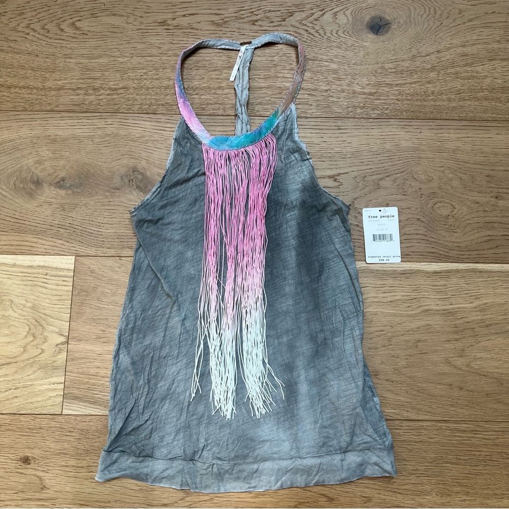 Free People Multicolor Fringe Tank Top
